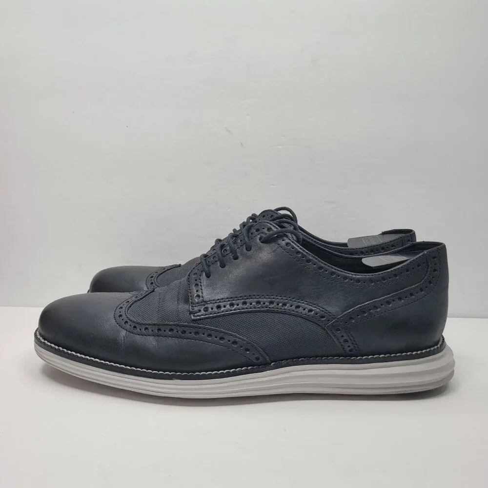 Cole Haan Original Grand Men's Black Wingtip Oxfords Shoes C23404 US Size 10M - Picture 4 of 10